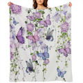 1 manta con estampado creativo de flores y mariposas, manta de estilo contemporneo, manta suave y cmoda, para sof cama de viaje, decoracin de oficina y hogar, manta para regalo de cumpleaos, para nios