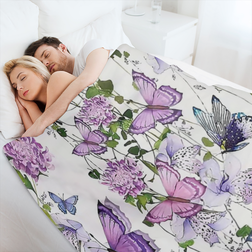 1 manta con estampado creativo de flores y mariposas, manta de estilo contemporneo, manta suave y cmoda, para sof cama de viaje, decoracin de oficina y hogar, manta para regalo de cumpleaos, para nios