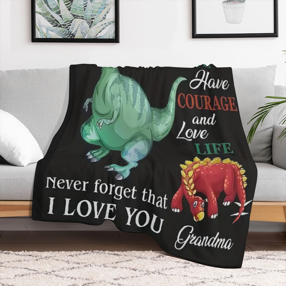 Cozy Dinosaur Pattern Flannel Throw Blanket - Soft, Warm & Lightweight for Couch, Bed, Office, and Travel - Versatile All- Season Gift for Family and Friends