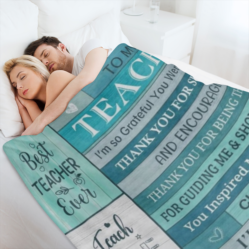 Cozy Flannel Teacher Appreciation Blanket - Perfect Gift for Women, Soft & Warm Throw for Couch, Bed, or Camping, Easy Care, High- Quality