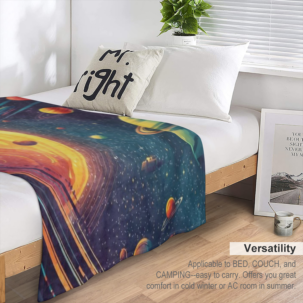 1 modern Fantasy Solar printed flannel blanket, tear resistant, all seasons suitable, digital printing, knitted polyester, 200- 250 gm2, girls, granddaughters, daughters, holidays, outdoor, beach, cam