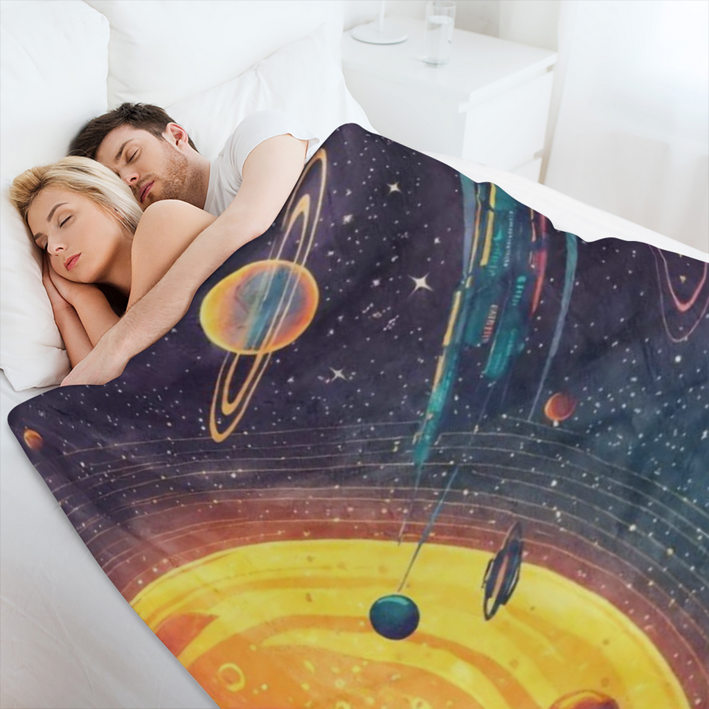 1 modern Fantasy Solar printed flannel blanket, tear resistant, all seasons suitable, digital printing, knitted polyester, 200- 250 gm2, girls, granddaughters, daughters, holidays, outdoor, beach, cam