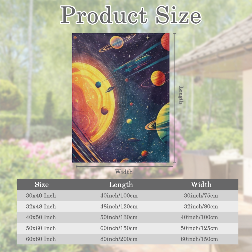 1 modern Fantasy Solar printed flannel blanket, tear resistant, all seasons suitable, digital printing, knitted polyester, 200- 250 gm2, girls, granddaughters, daughters, holidays, outdoor, beach, cam