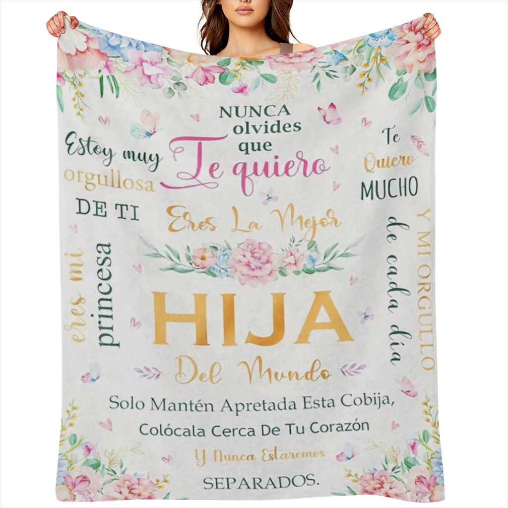 1 Pc Regalo Para Hija, Daughter Birthday Gift In Spanish, Regalo Para Mi Hija, Regalo Hija Cumpleanos, Menta Para Hija De Mama Papa, Regalo De Graduacion Para Mi Hija Throw Blanket