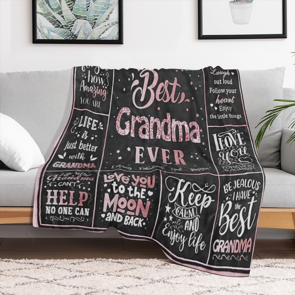 1 Pc Blanket Gifts for Grandma Blanket, Grandma Gifts, Gifts for Mom, Best Grandma, Happy Birthday Grandma Gifts, Great Grandmother Gifts from Grandson Granddaughter, Throw Blanket