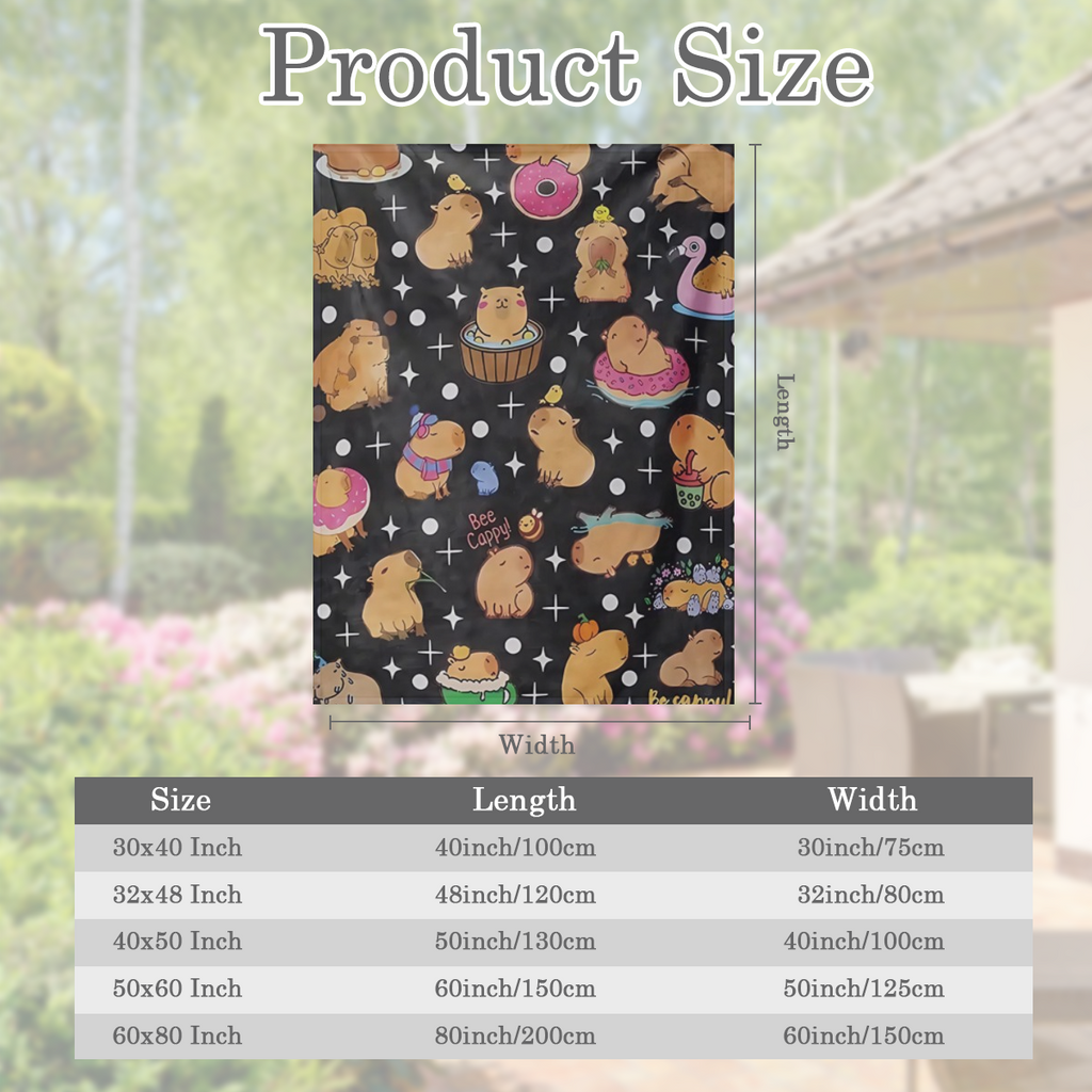 1 Pc Capybara Plush Throw Blanket, Cute Capybara Bee Blanket For Dcor, Capybara Stuffed Animal Flannel Fleece Blanket, Soft Capybara Stuffed Animal Blanket For Warmth And Comfort, Soft Throw Blanket