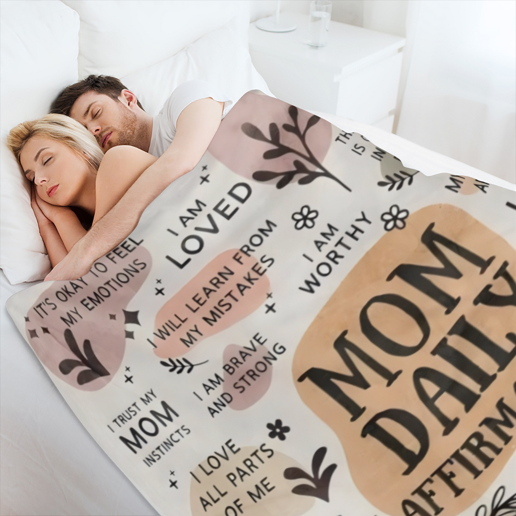 Contemporary Flannel Mom Blanket - 250- 300 gsm pro, fabric gifts for all seasons, motivational statements, New Mom care kits, ChristmasGender Disclosure gifts, for women and men moms