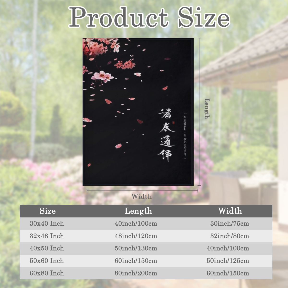 1 large cherry blossom print soft blanket - 100 polyester, lightweight, warm and comfortable, suitable for travel, camping, sofas, cars, office chairs - multi- functional rectangular polyester mat
