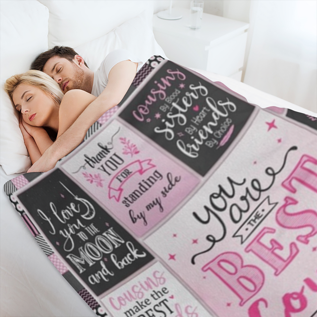 Cousin Gifts for Women, Gifts for Cousins Female Woman, Best Cousin Ever Gifts, Favorite Cousin Gifts for Girls, Cousin Birthday Gifts for Women Throw Blanket 60x50, 280GSM CozyFlannel MultiSizes, 4 S