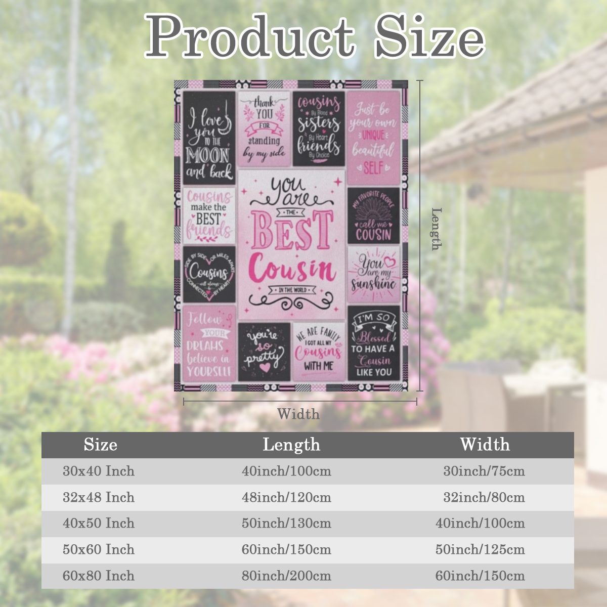 Cousin Gifts for Women, Gifts for Cousins Female Woman, Best Cousin Ever Gifts, Favorite Cousin Gifts for Girls, Cousin Birthday Gifts for Women Throw Blanket 60x50, 280GSM CozyFlannel MultiSizes, 4 S