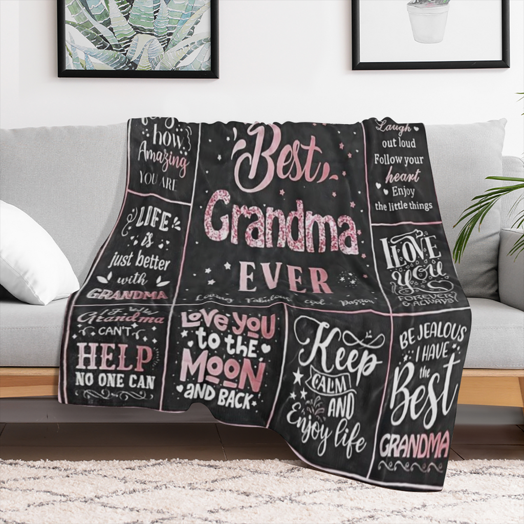 1 Pc Blanket Gifts for Grandma Blanket, Grandma Gifts, Gifts for Mom, Best Grandma, Happy Birthday Grandma Gifts, Great Grandmother Gifts from Grandson Granddaughter, Throw Blanket