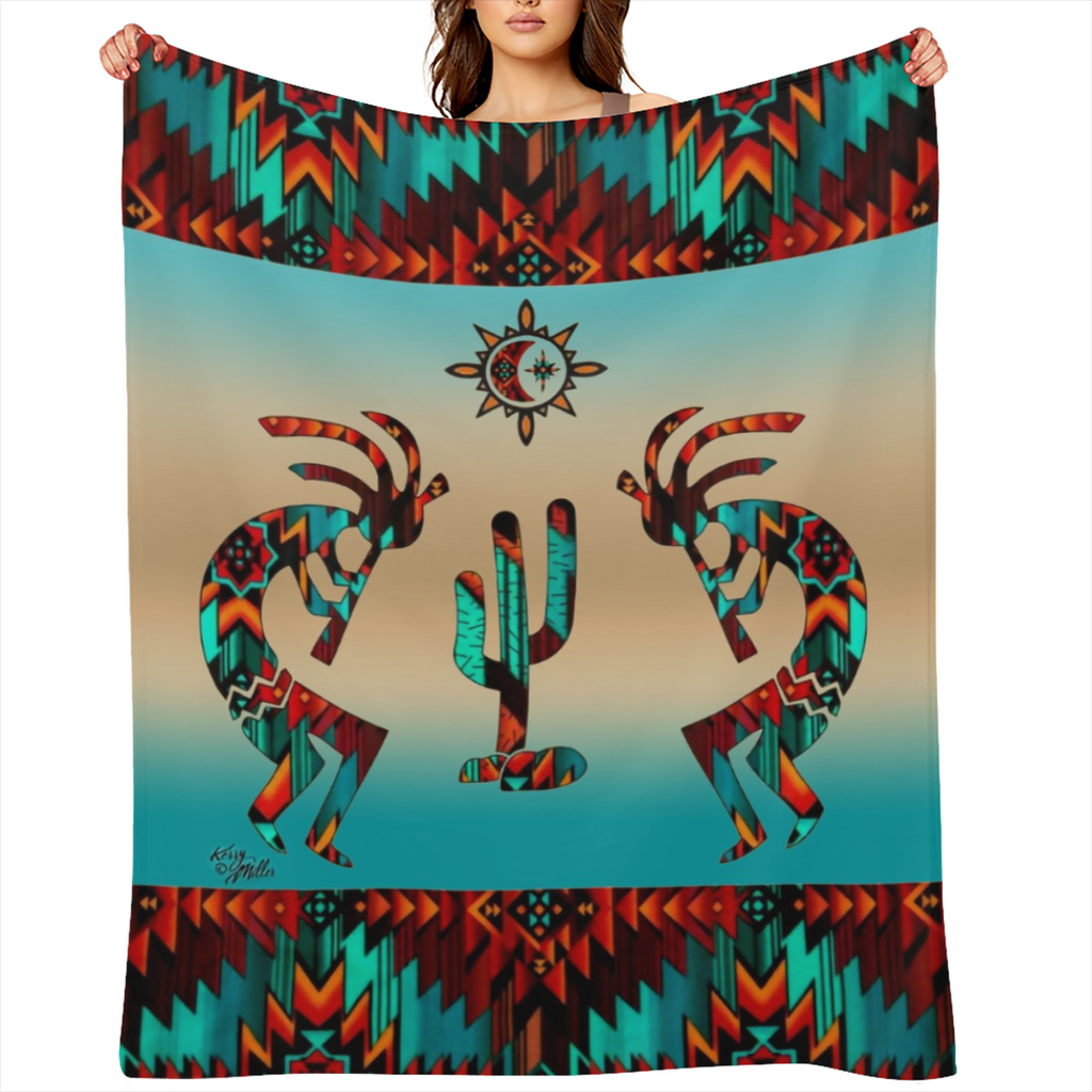 1 Kokopelli flannelette blanket for all seasons, cozy warm soft blanket for outdoor travel